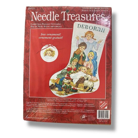 Needle Treasures Christmas Nativity Stocking Cross Stitch Kit 05225 10" X 16" - Picture 1 of 3